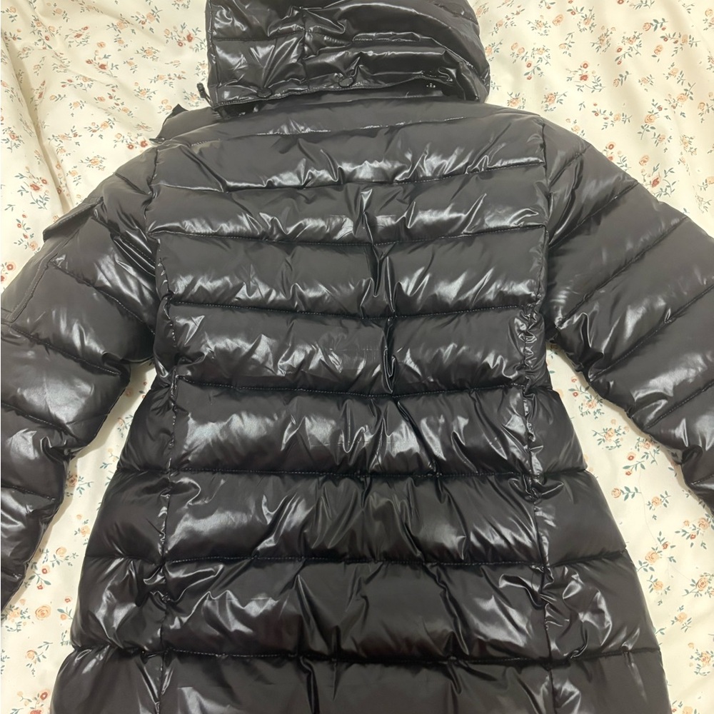 Moncler Women's Shiny Dark Brown Quilted Puffer Jacket with Hood - Picture 4 of 11